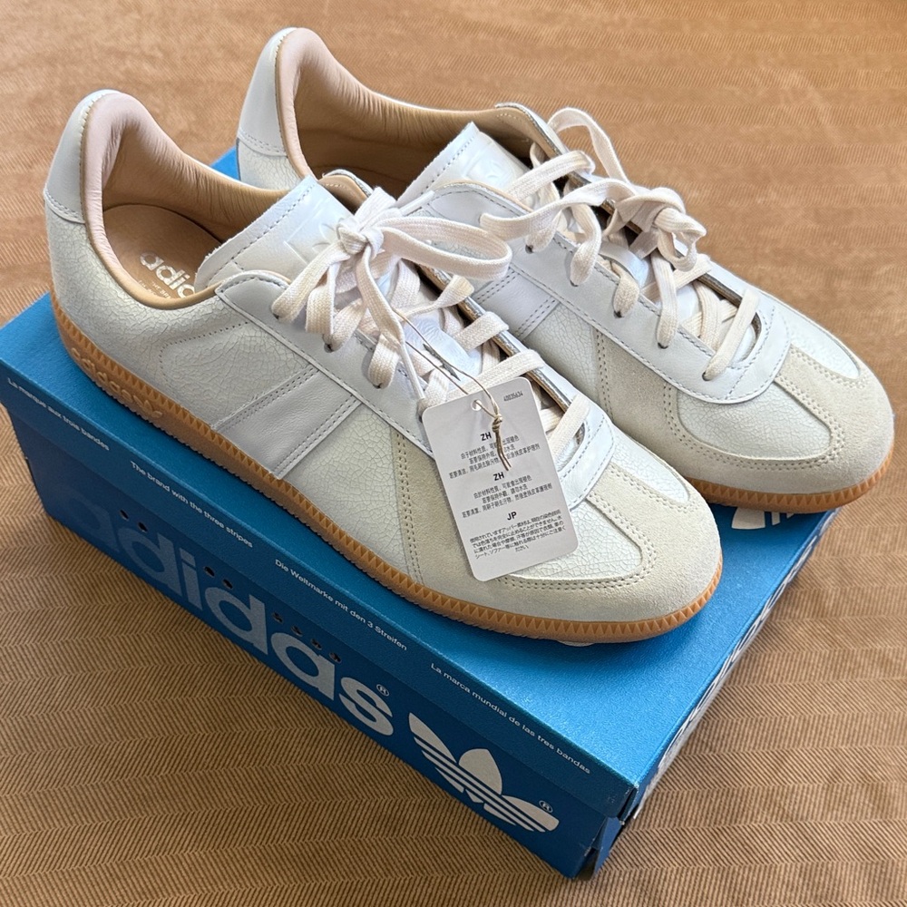 Adidas BW Army Lux Cream and Gum Leather Retro Sneakers 10.5 44 2/3